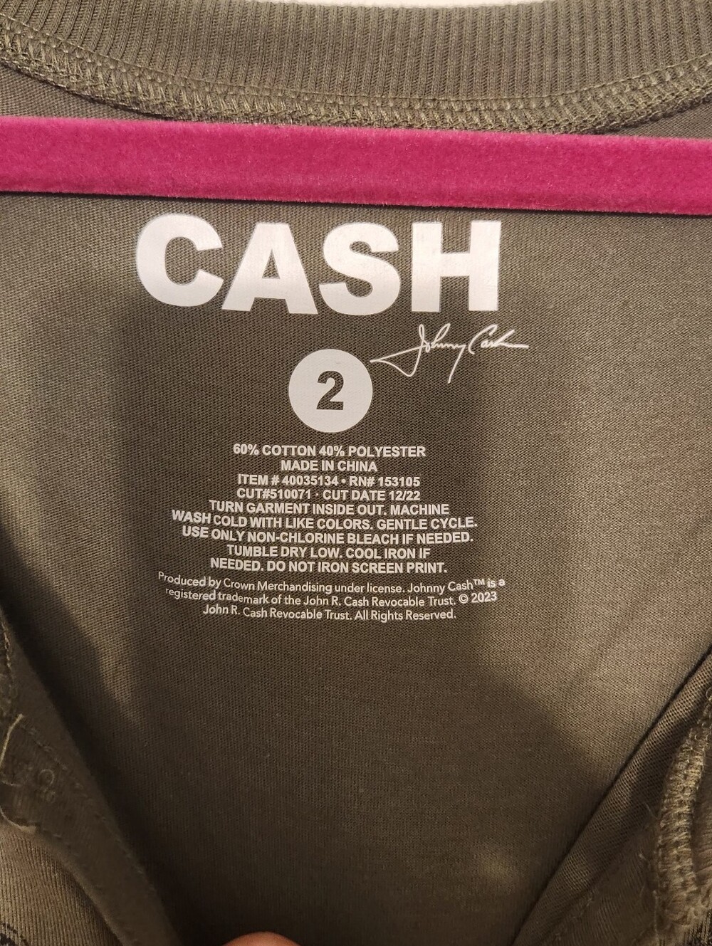Torrid Olive Johnny Cash Graphic Tank with Red Rose Accents - Picture 4 of 4
